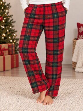 Old Navy Red Green Plaid Flannel Holiday Pajama Pants Size XL
